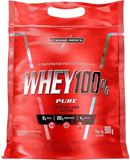 Integralmedica - Whey Protein Concentrado Cookies and Cream 100% Pure - 21g de Proteína por Scoop, S