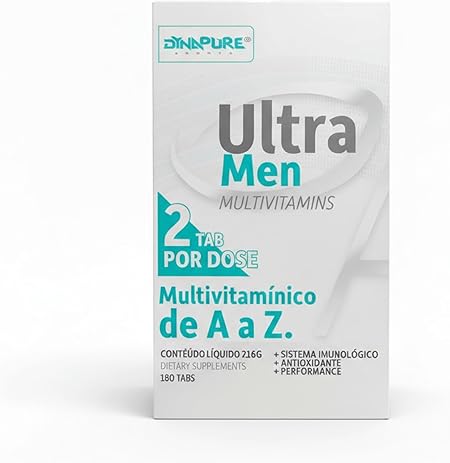 Ultra Men Multivitamínico Fórmula Avançada A-Z+ | Contém 180 Tabletes (Duração de 3 Meses) | Ultra C