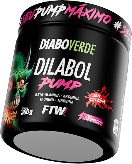 FTW Diabo Verde Dilabol Pump 300g, Pré-Treino em Pó com Beta-Alanina, Arginina, Taurina, Tirosina, Z